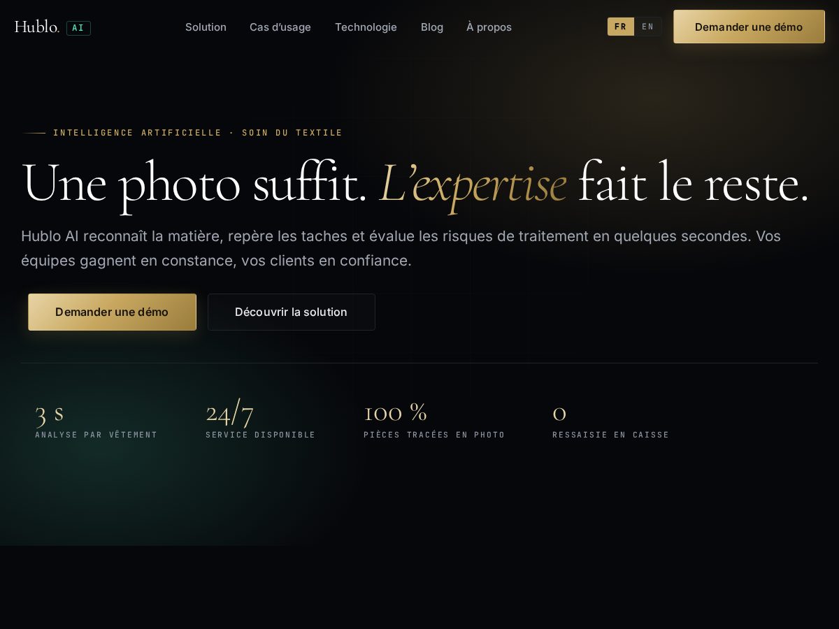 Landing-page snapshot of hubloai.com