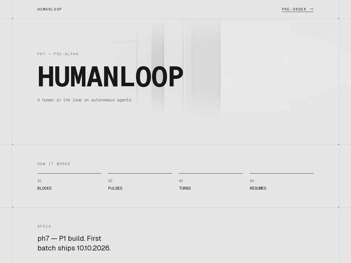 Landing-page snapshot of humanloop.store