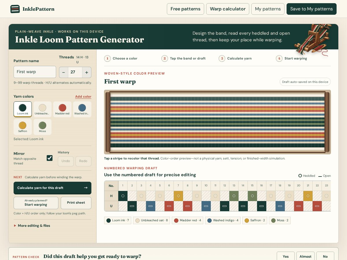 Landing-page snapshot of inklepattern.com