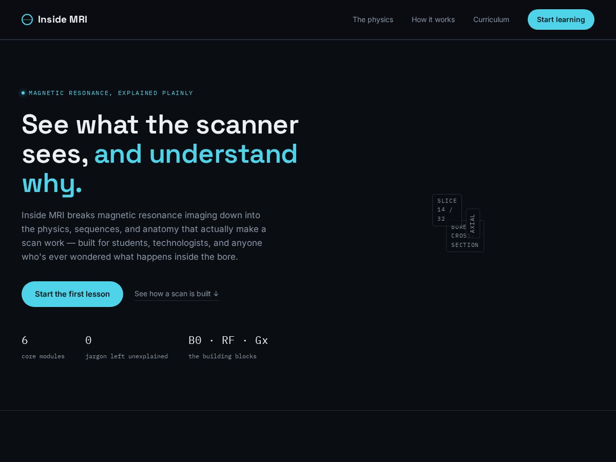 Landing-page snapshot of insidemri.com