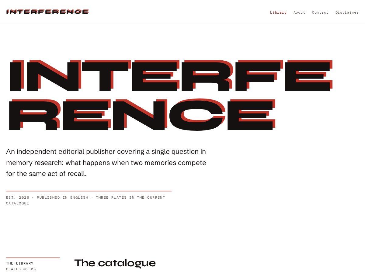 Landing-page snapshot of interference.pro