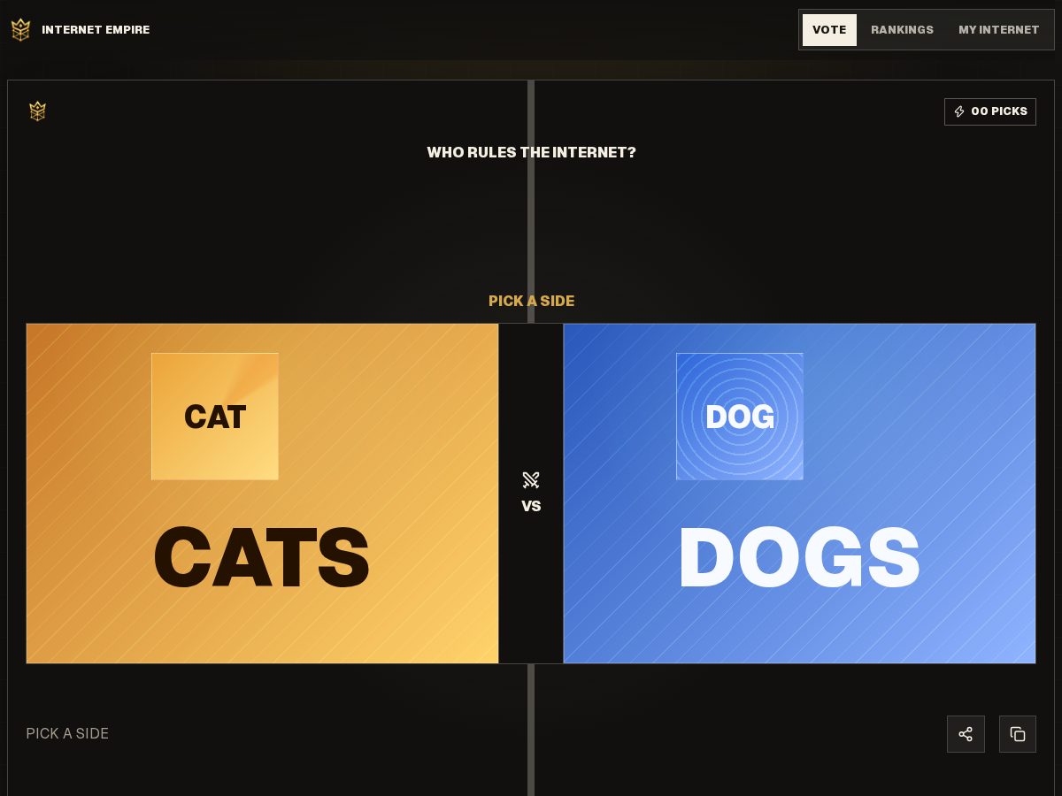 Landing-page snapshot of internetempire.lol
