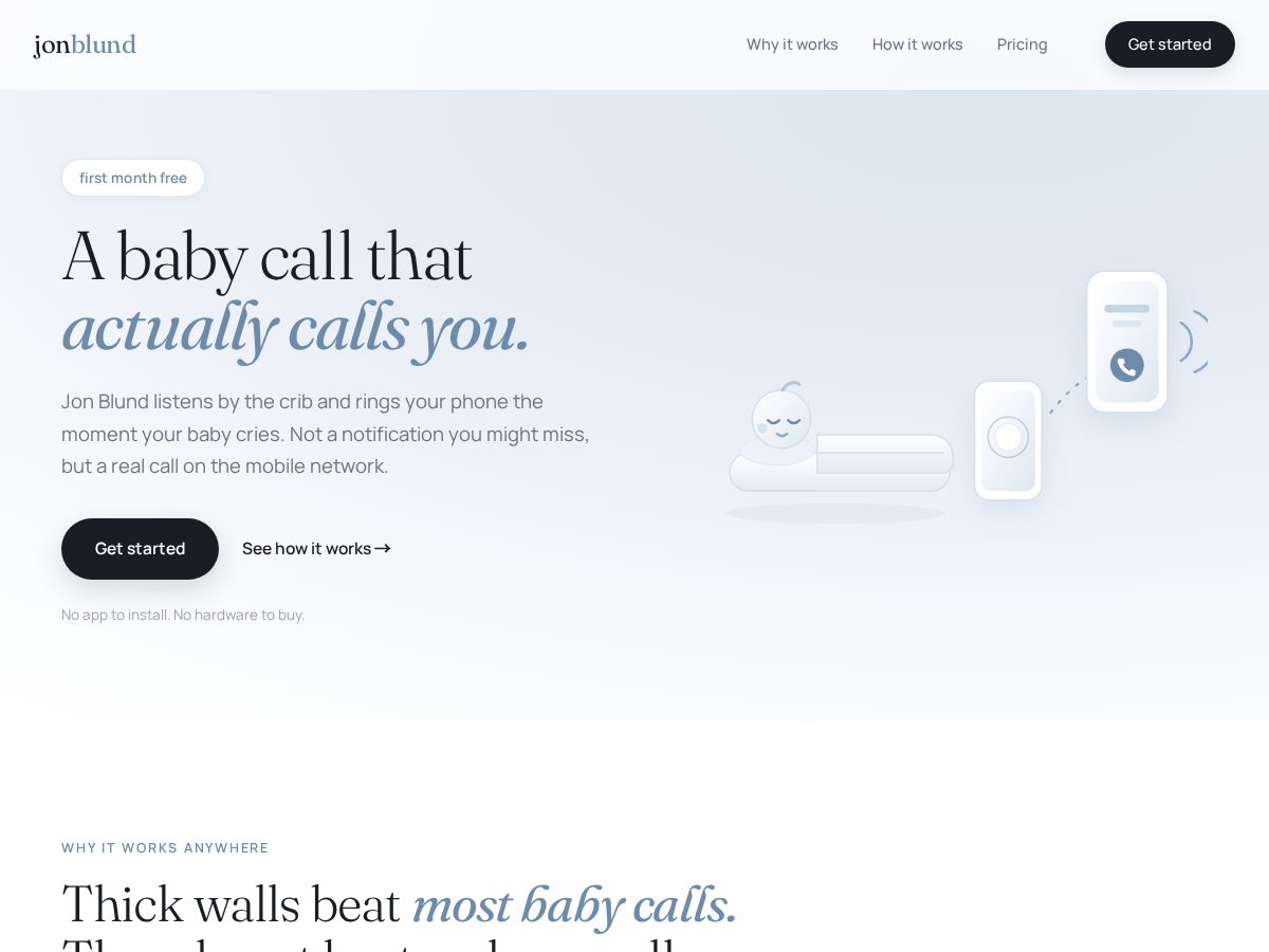 Landing-page snapshot of jonblund.site