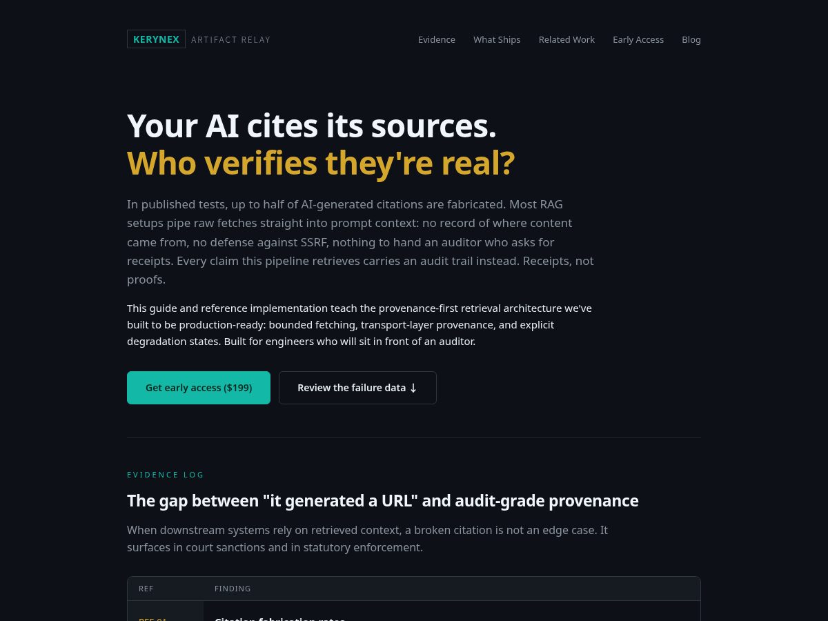 Landing-page snapshot of kerynex.com