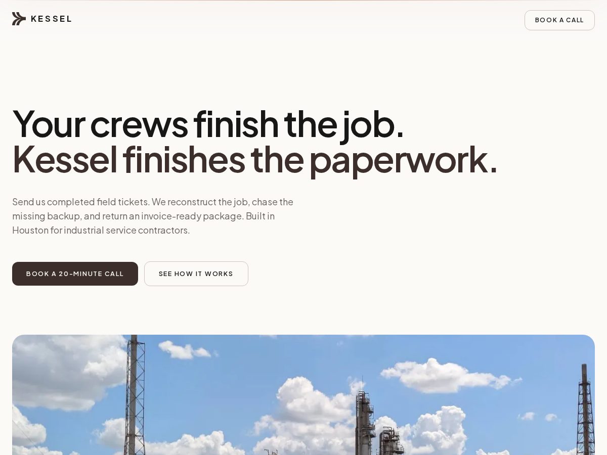 Landing-page snapshot of kesselworks.com