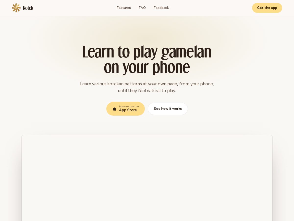 Landing-page snapshot of kotek.app