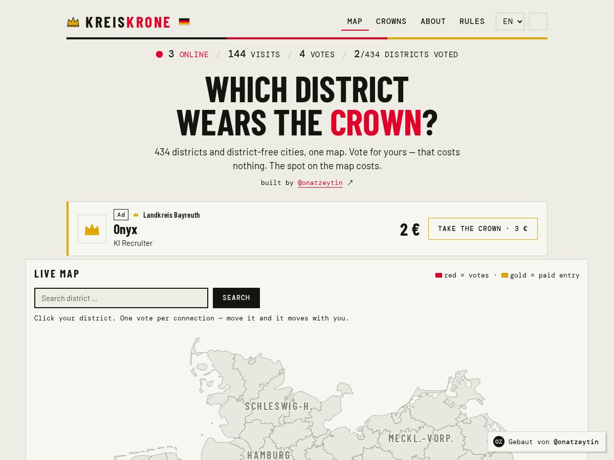 Landing-page snapshot of kreiskrone.lol