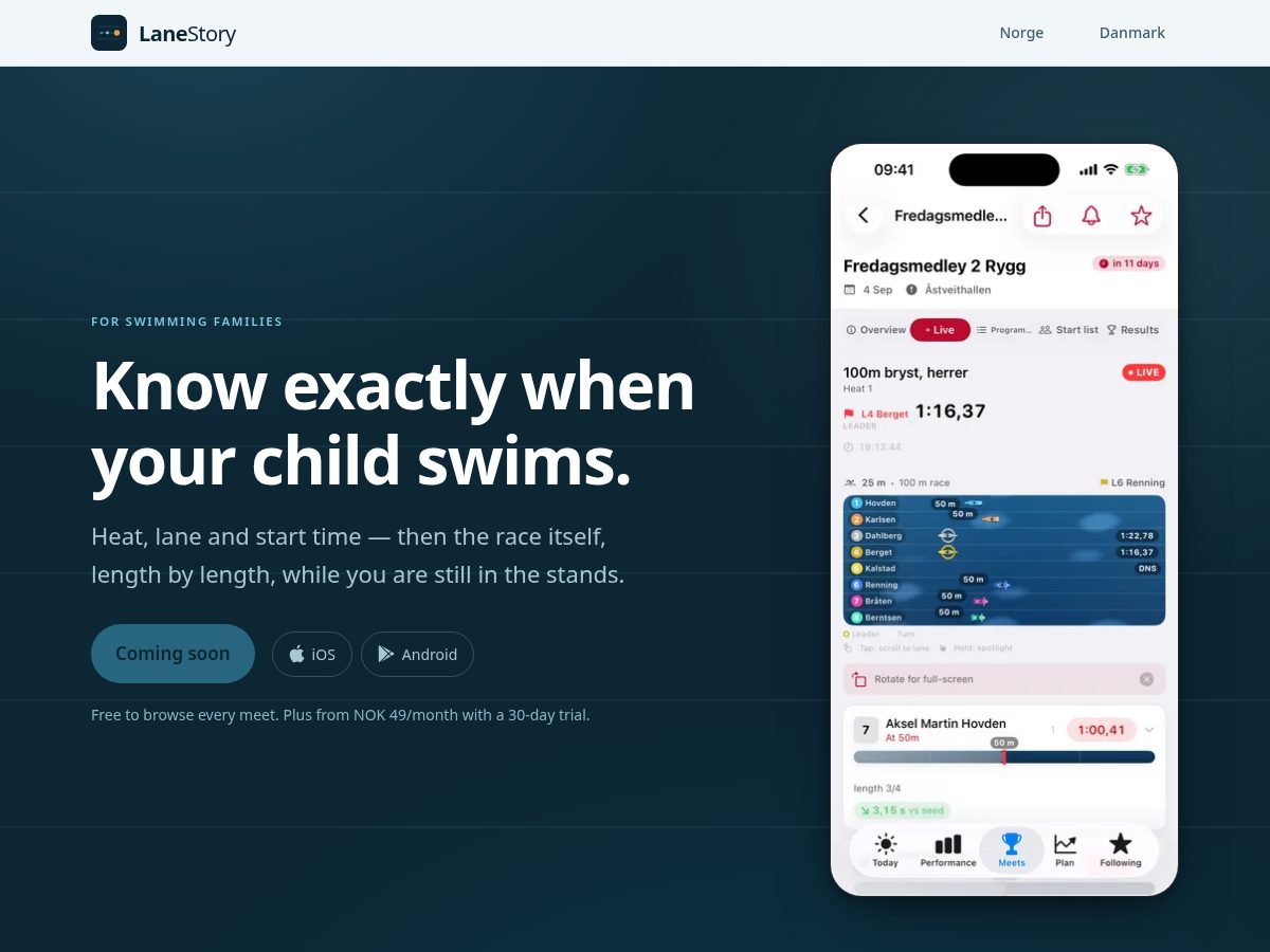 Landing-page snapshot of lanestory.com