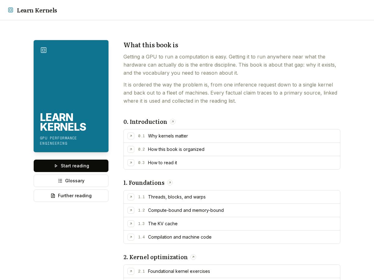 Landing-page snapshot of learn-kernels.com