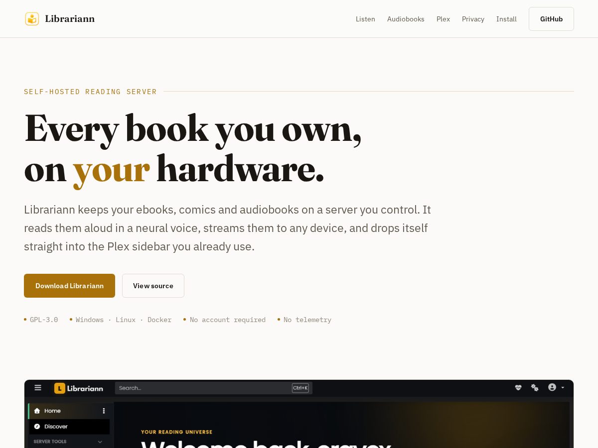 Landing-page snapshot of librariann.com