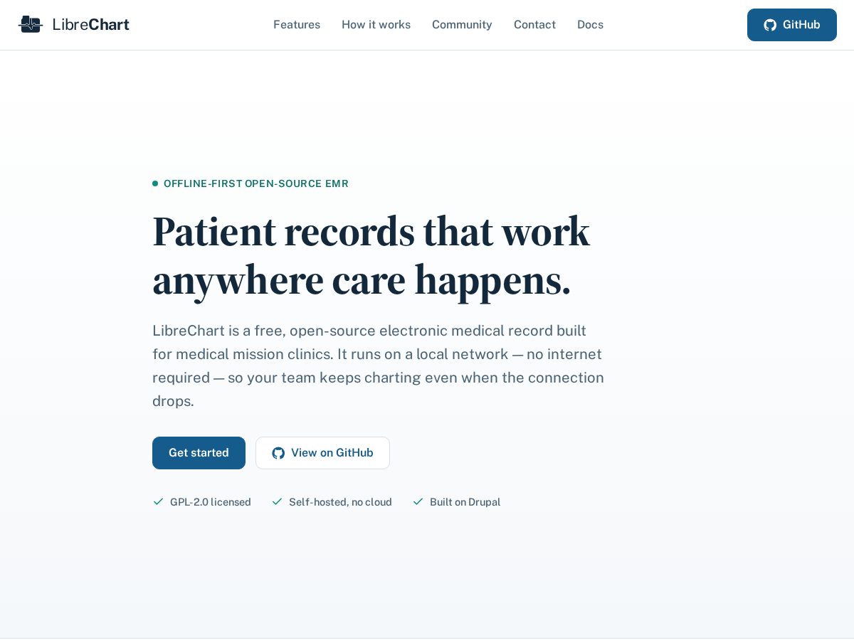 Landing-page snapshot of librechart.org