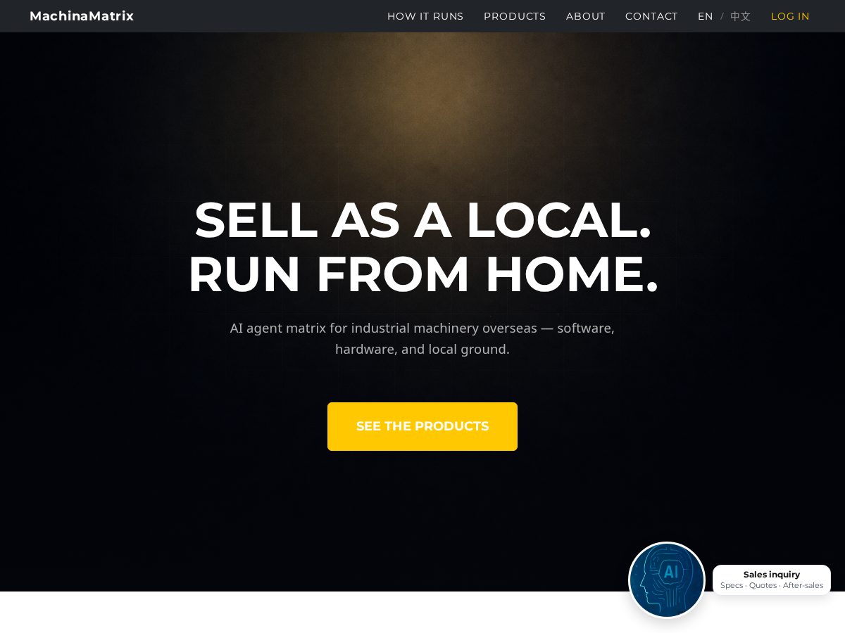 Landing-page snapshot of machinamatrix.com