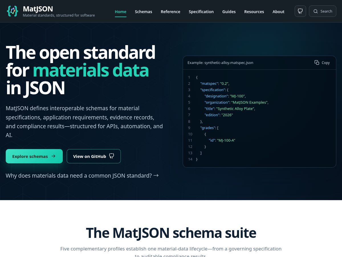 Landing-page snapshot of matjson.org