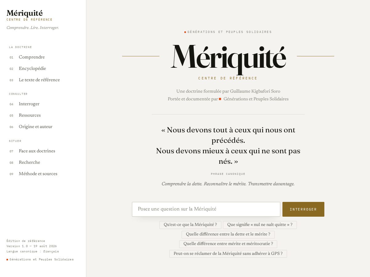 Landing-page snapshot of meriquite.info