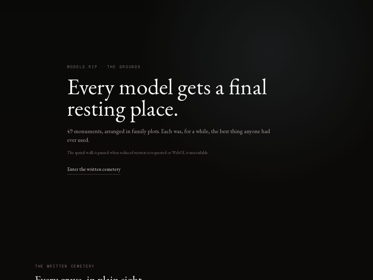 Landing-page snapshot of models.rip