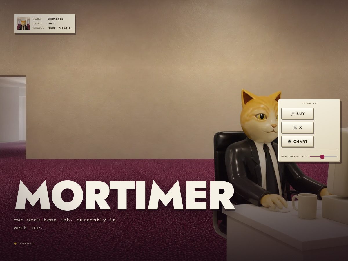 Landing-page snapshot of mortimer.wtf