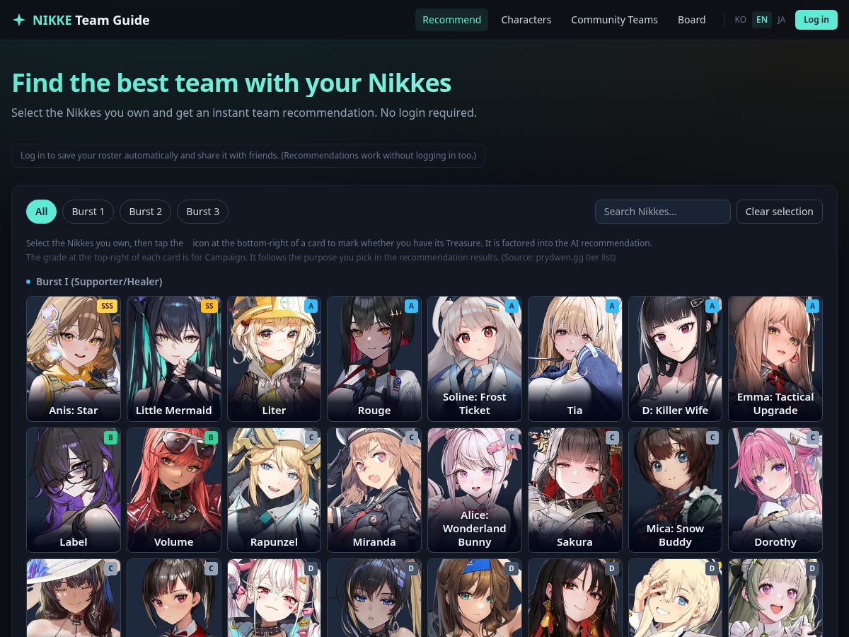 Landing-page snapshot of nikketeamguide.com
