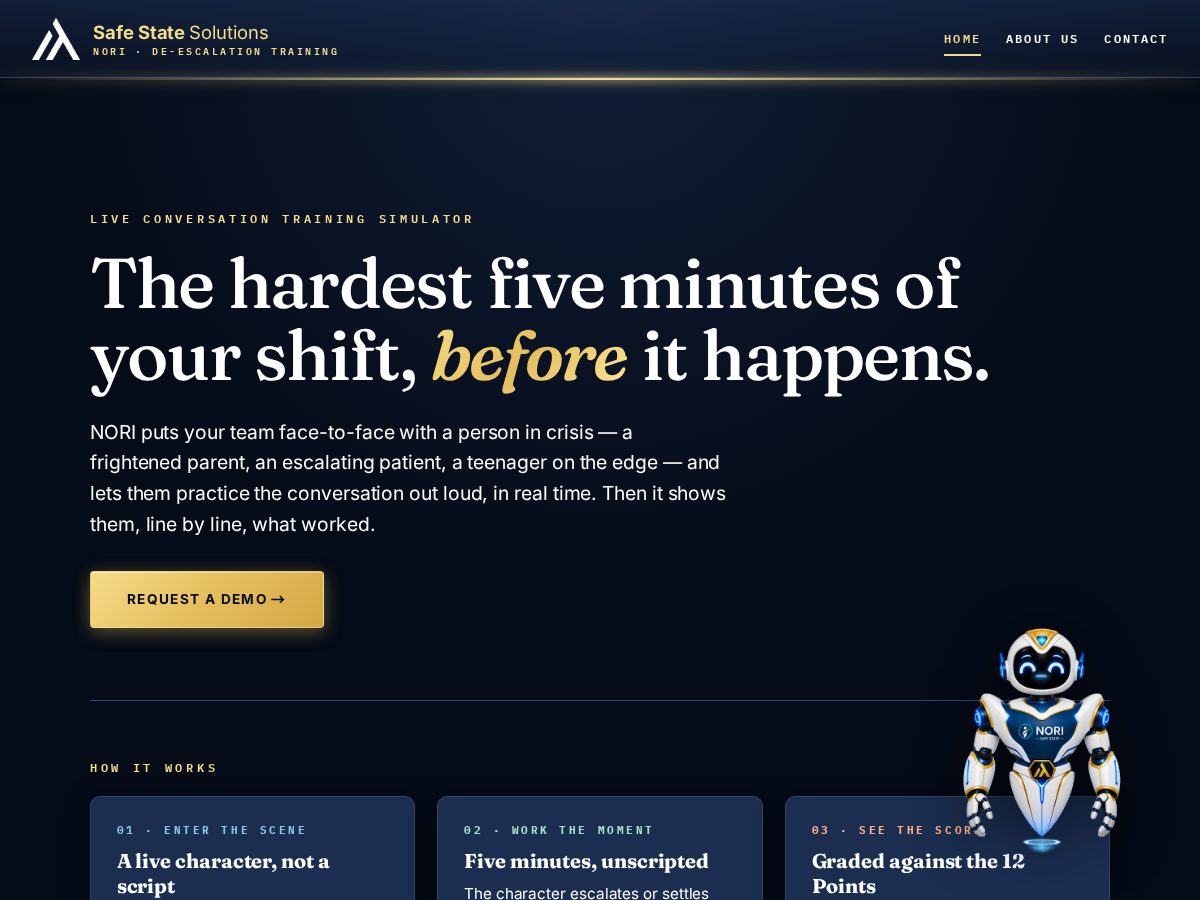 Landing-page snapshot of nori-safestate.com