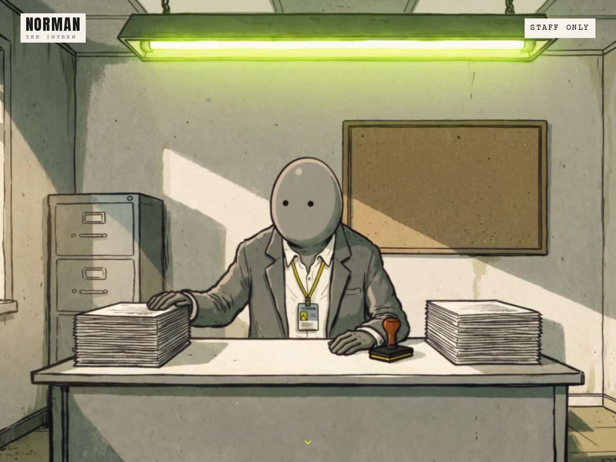 Landing-page snapshot of norman-intern.xyz