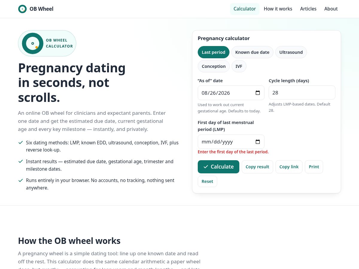 Landing-page snapshot of ob-wheel.com