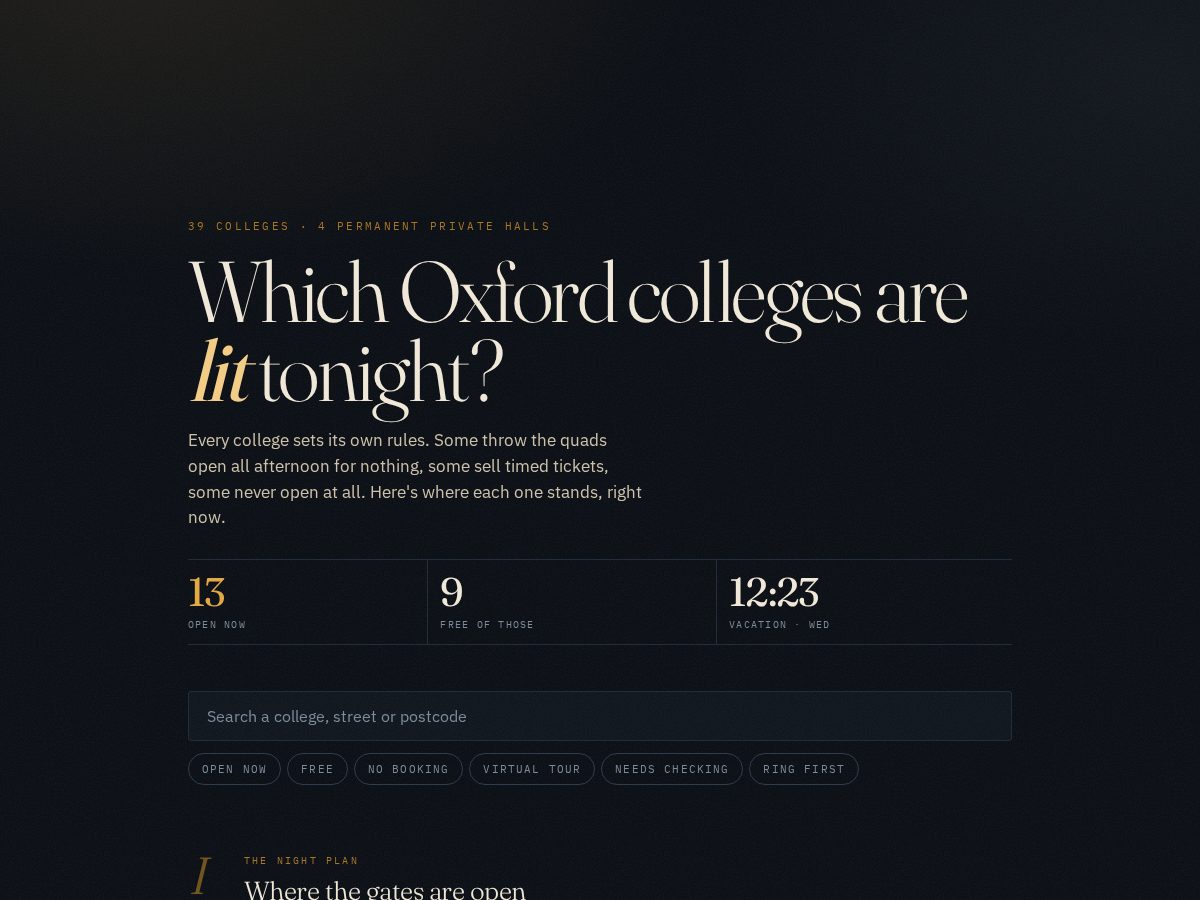 Landing-page snapshot of oxfordquads.com