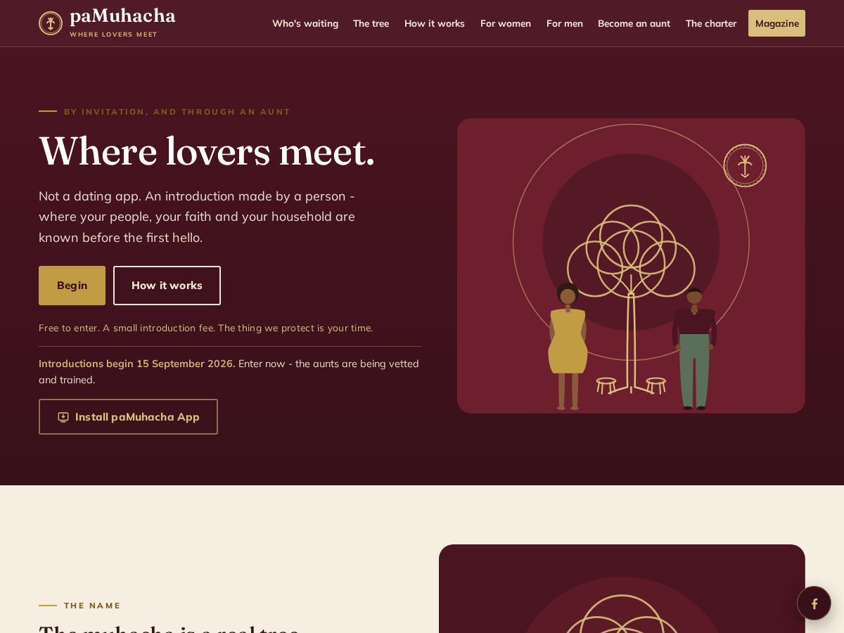Landing-page snapshot of pamuhacha.com