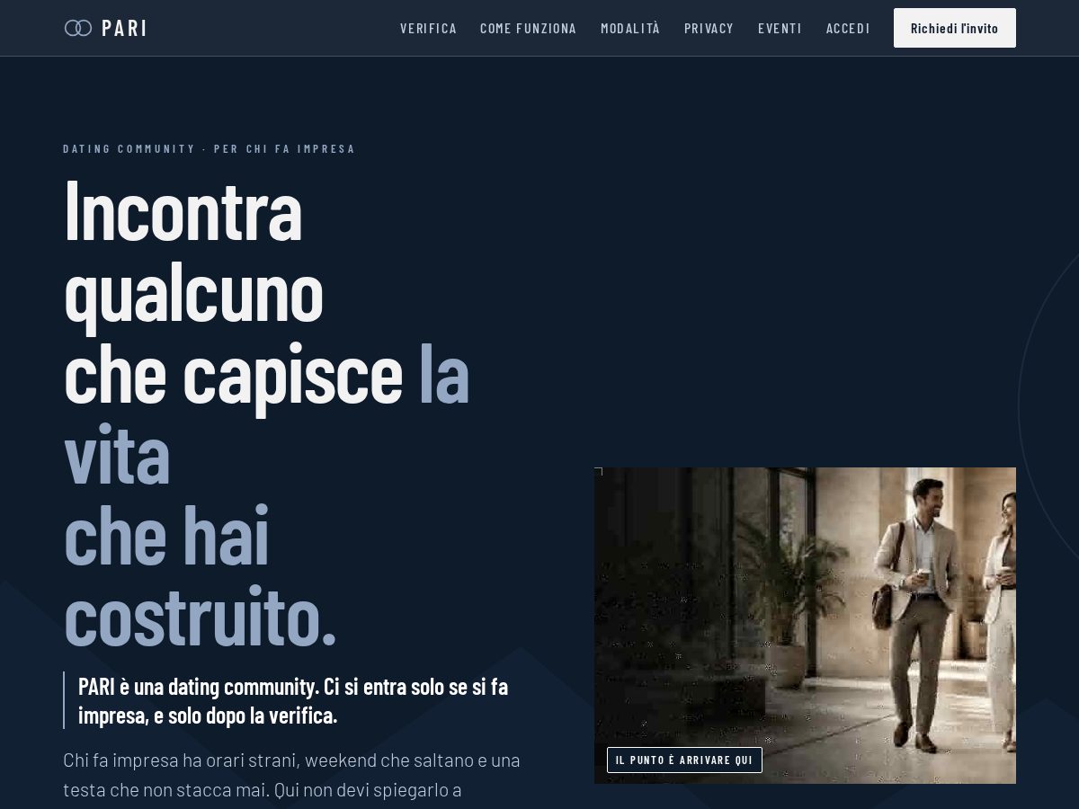 Landing-page snapshot of pari.dating
