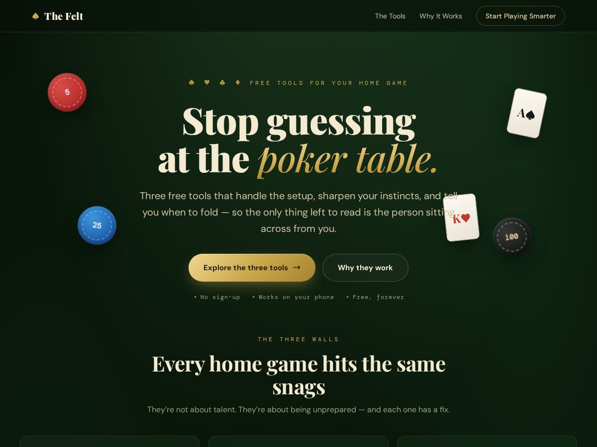 Landing-page snapshot of pokertoolsbywill.com