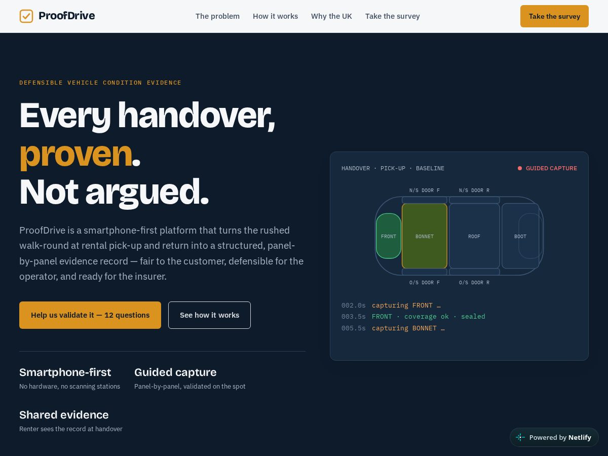 Landing-page snapshot of proofdrive.live