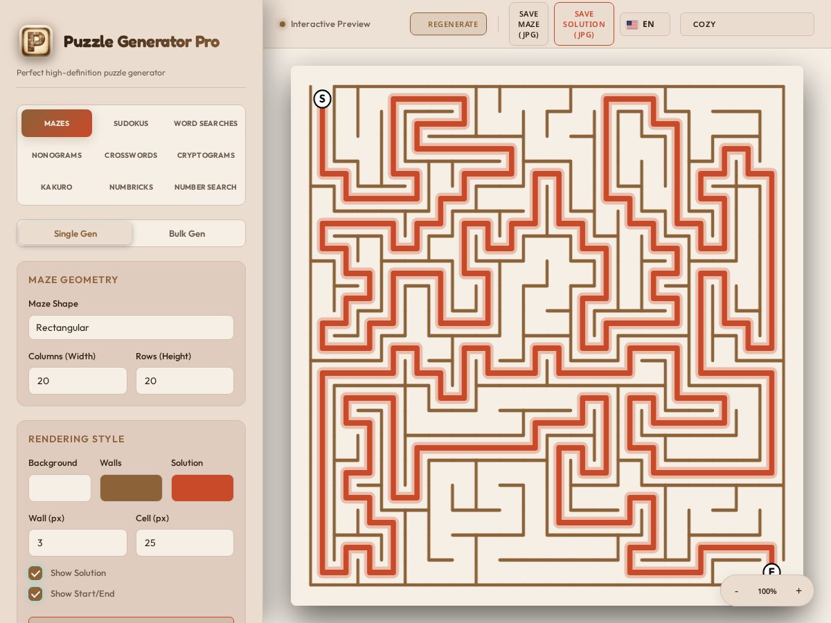 Landing-page snapshot of puzzlegeneratorpro.app