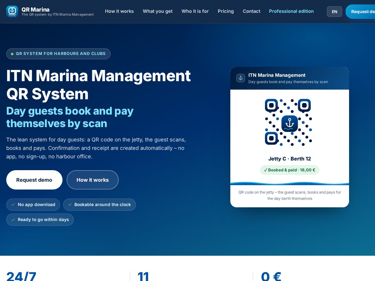 Landing-page snapshot of qr-marina.com