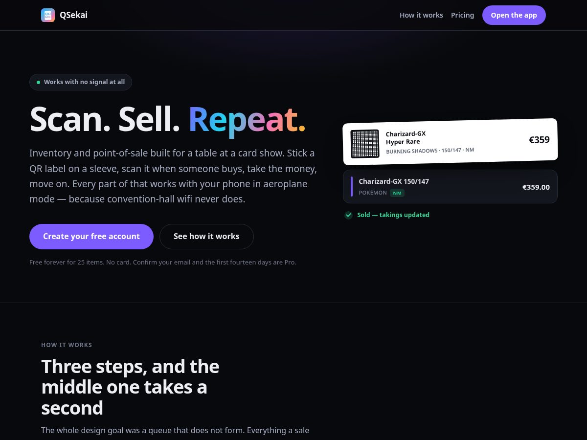Landing-page snapshot of qsekai.com