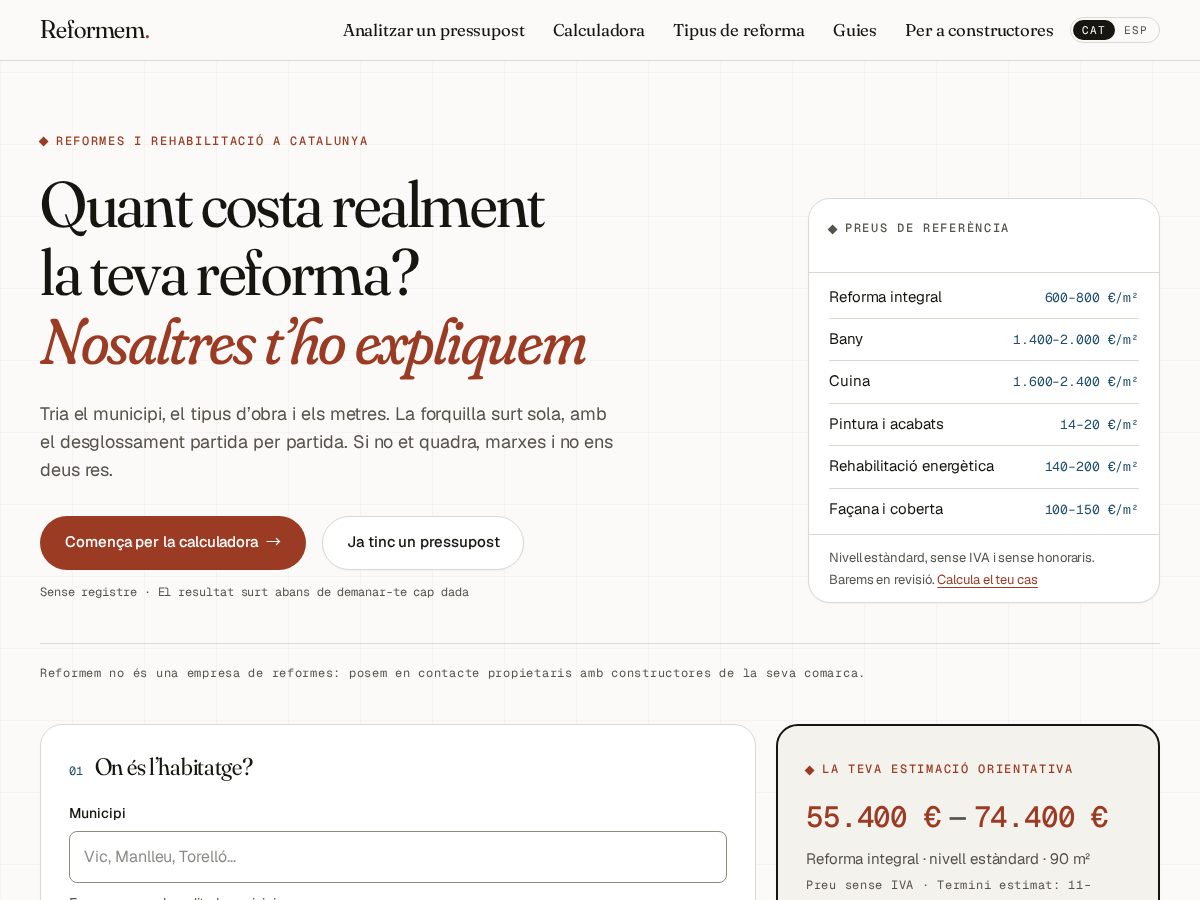 Landing-page snapshot of reformem.com