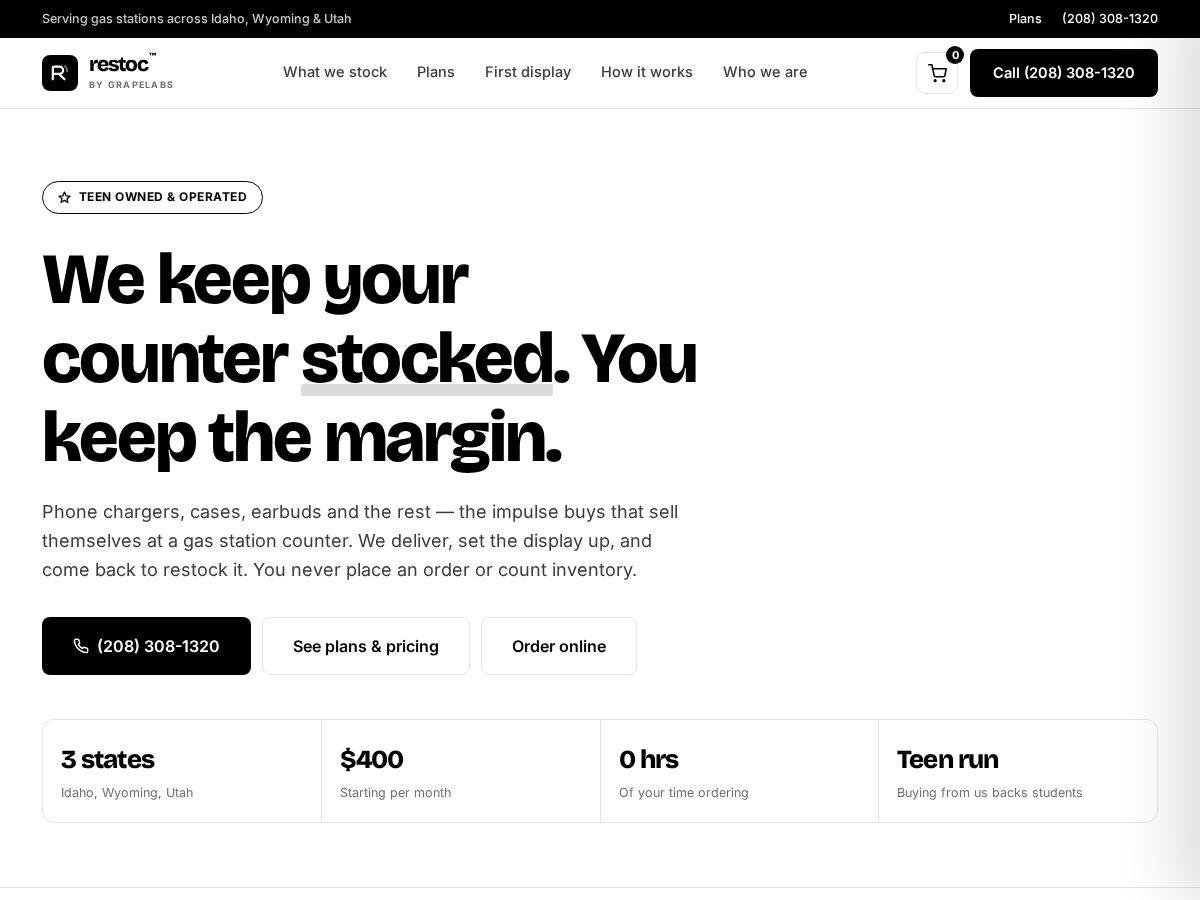 Landing-page snapshot of restoc.org