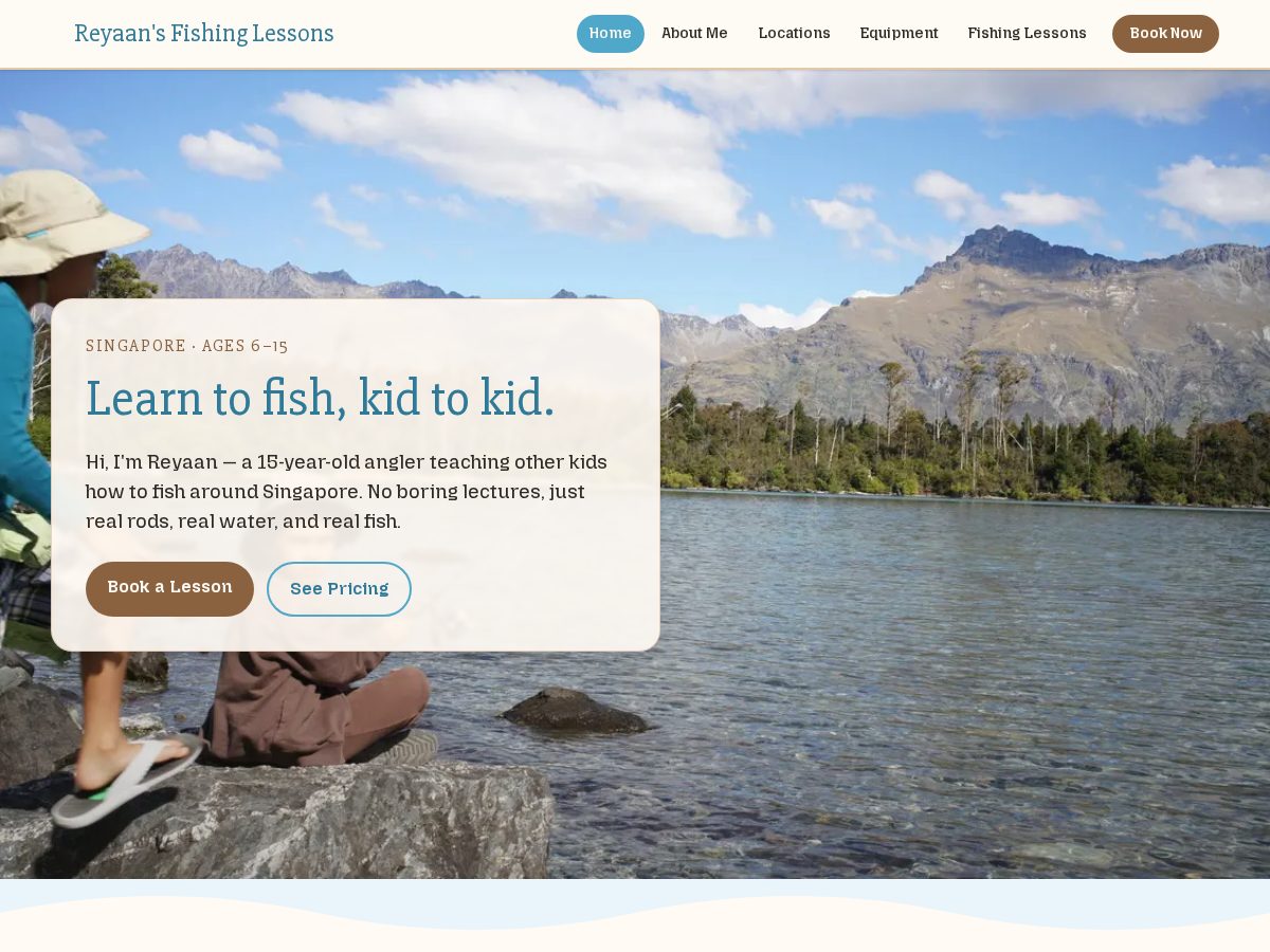Landing-page snapshot of reysfish.com
