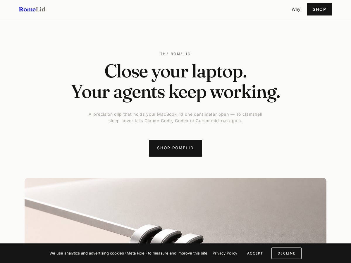 Landing-page snapshot of romelid.com