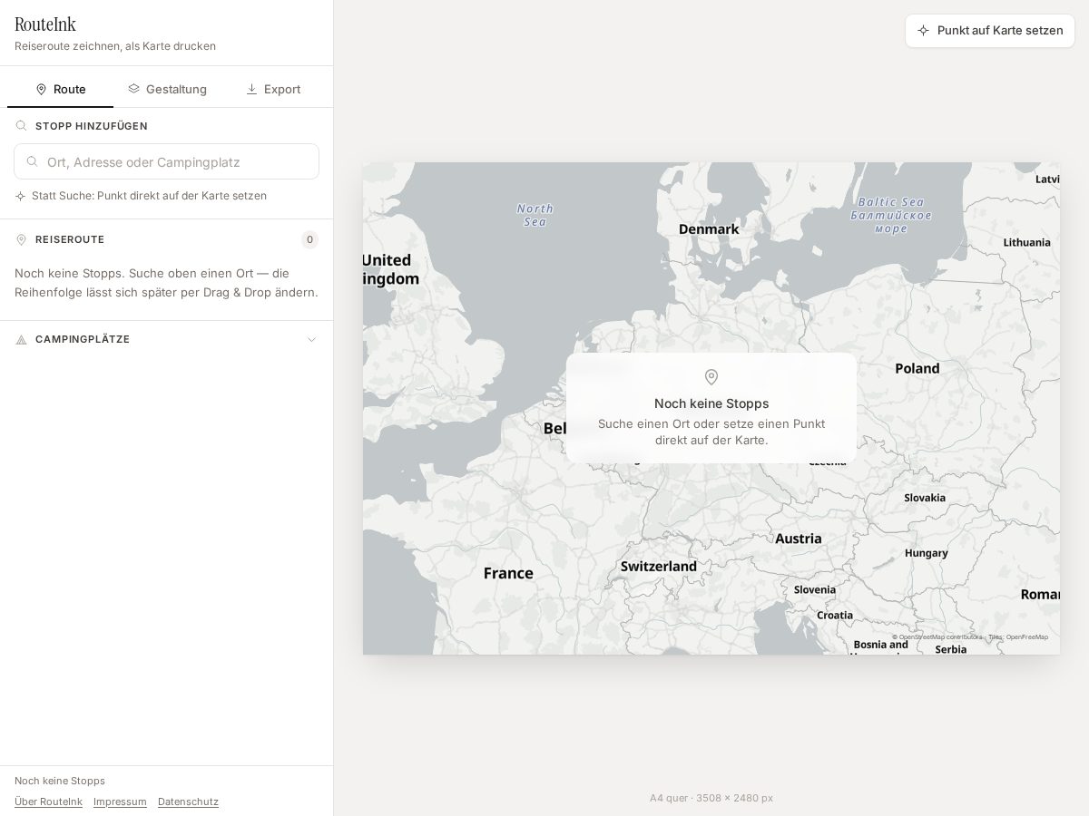 Landing-page snapshot of routeink.com