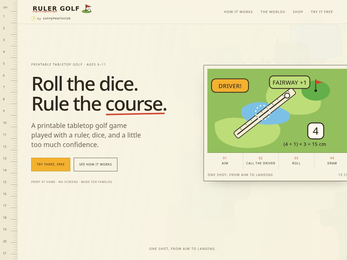 Landing-page snapshot of rulergolf.com