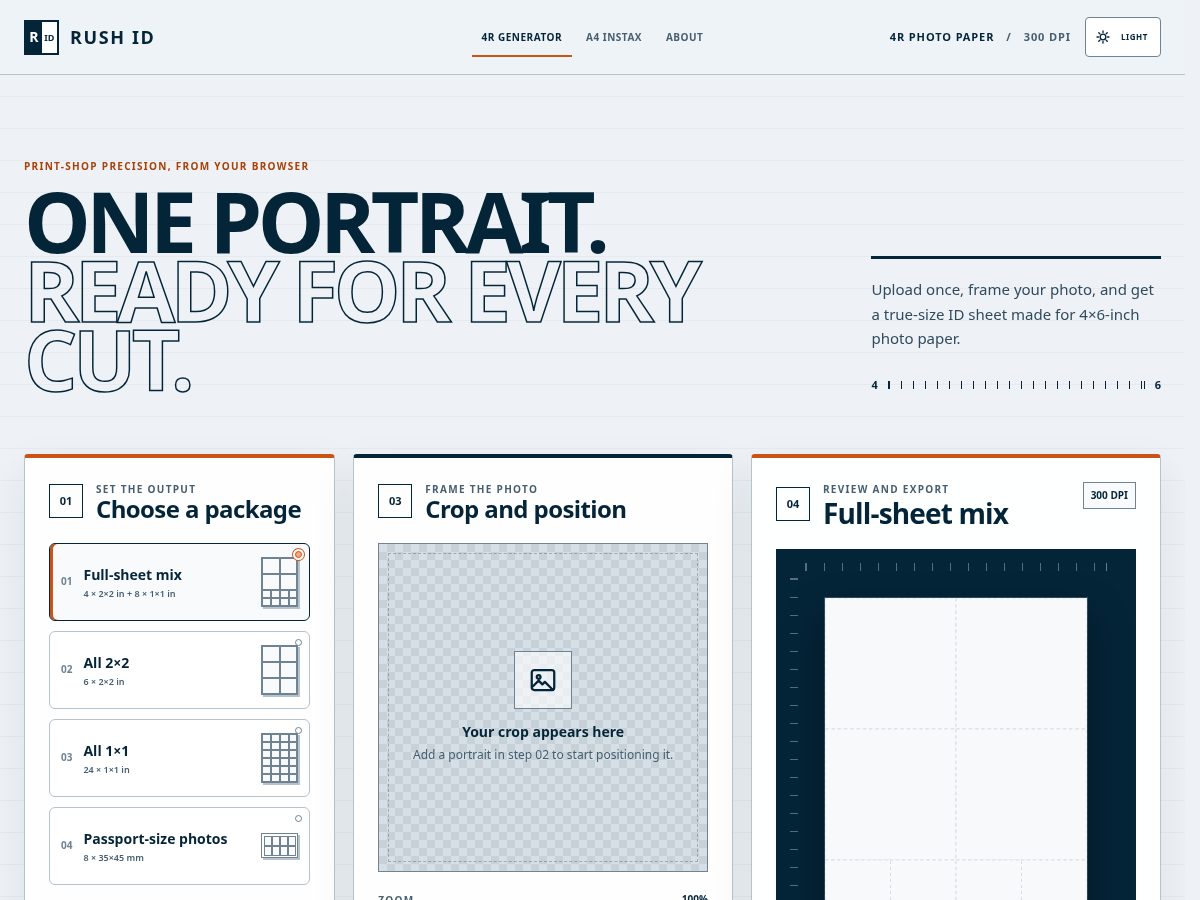 Landing-page snapshot of rushid.app