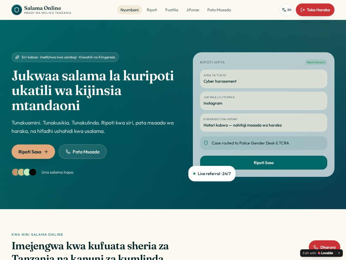 Landing-page snapshot of salamatz.app