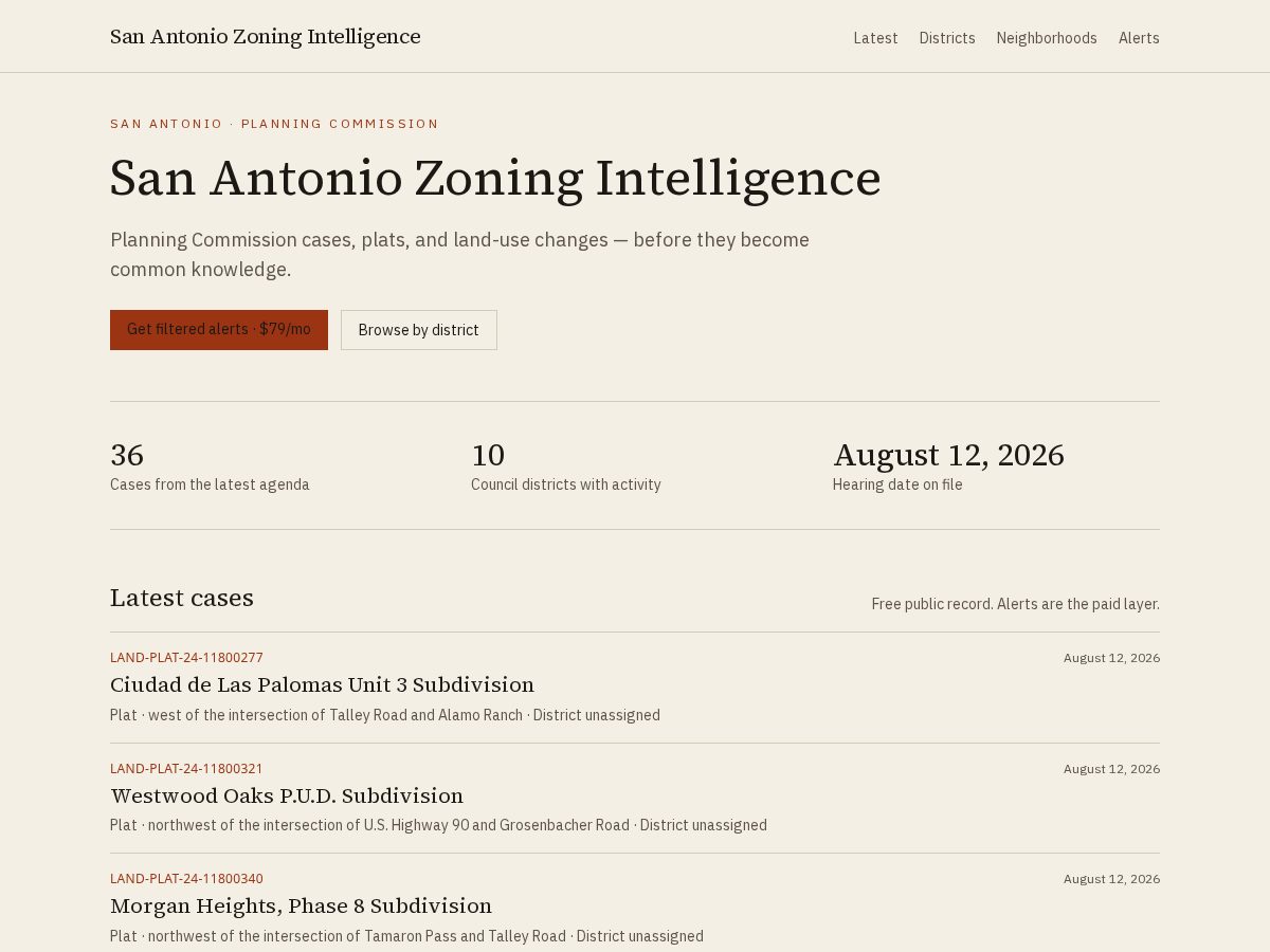 Landing-page snapshot of satxzoning.com