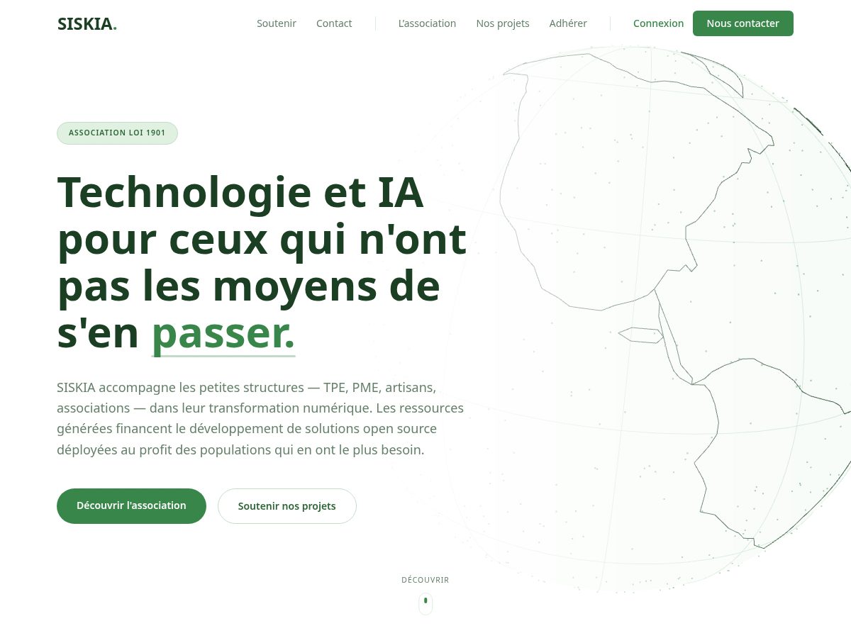 Landing-page snapshot of siskia.org