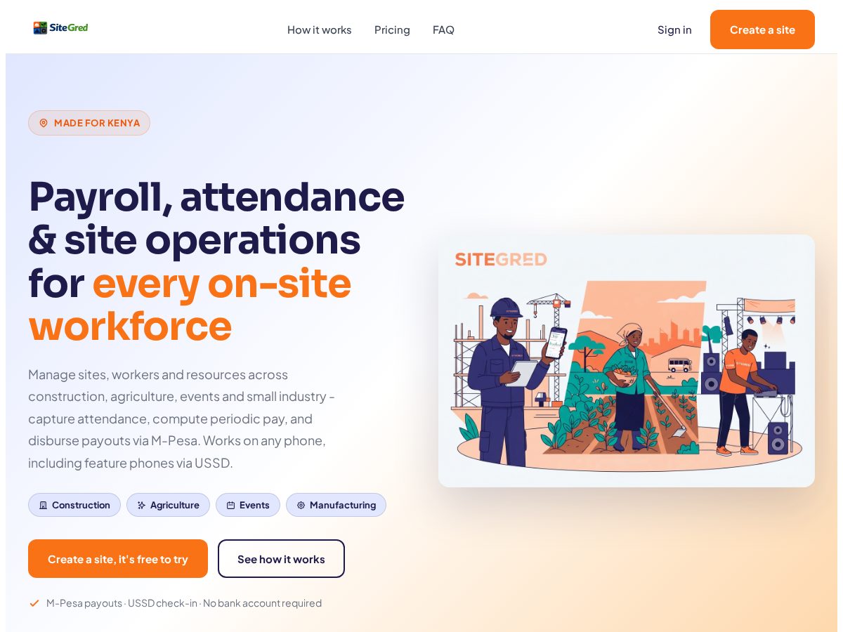 Landing-page snapshot of sitegred.app