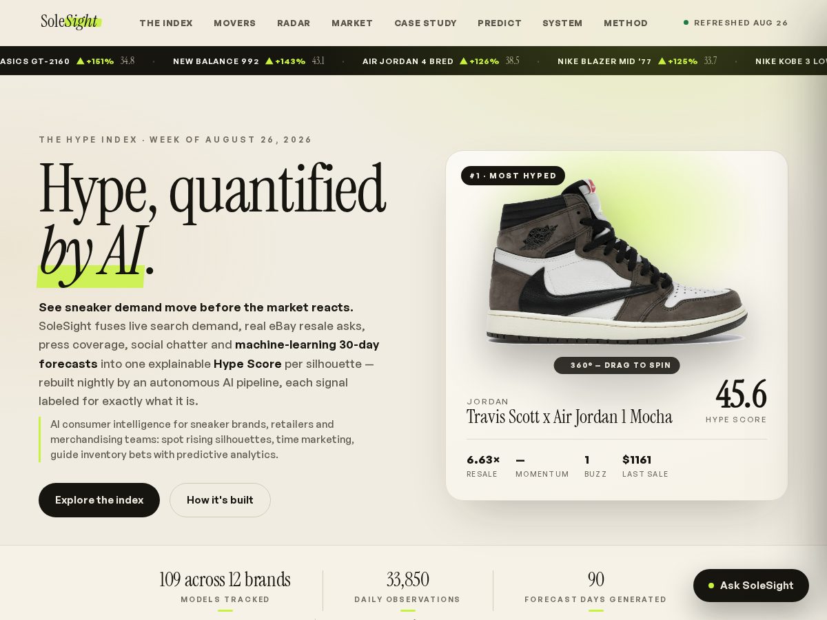 Landing-page snapshot of solesight.xyz
