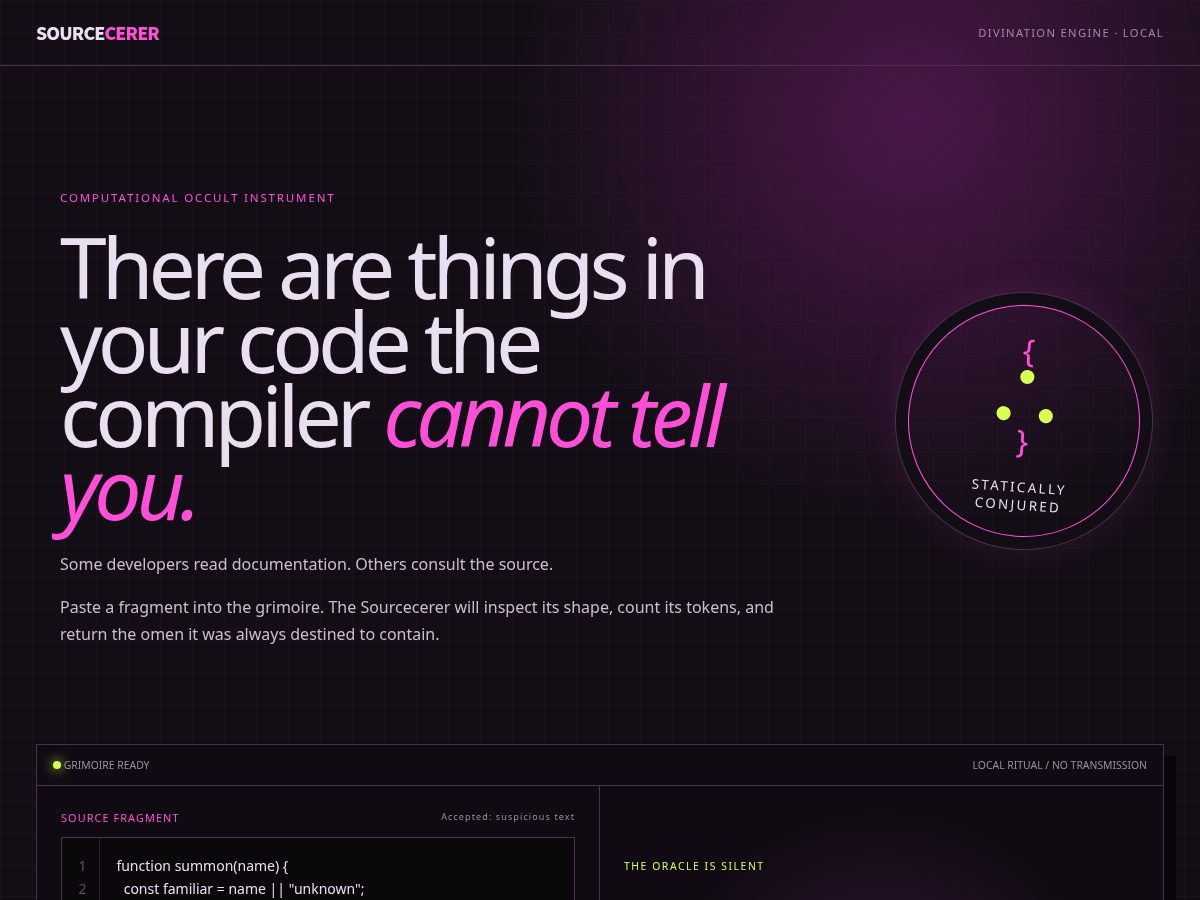Landing-page snapshot of sourcecerer.org