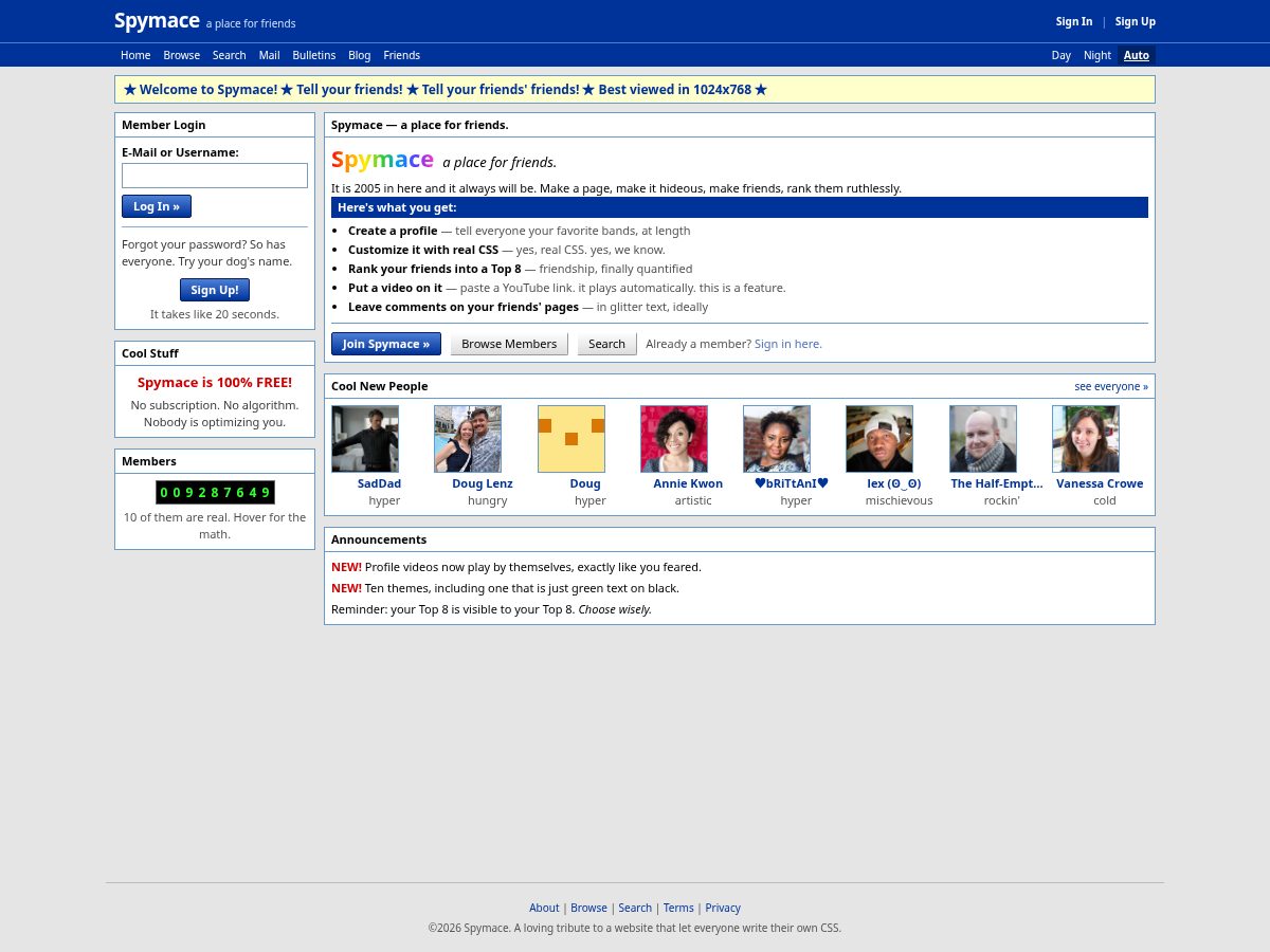 Landing-page snapshot of spymace.com