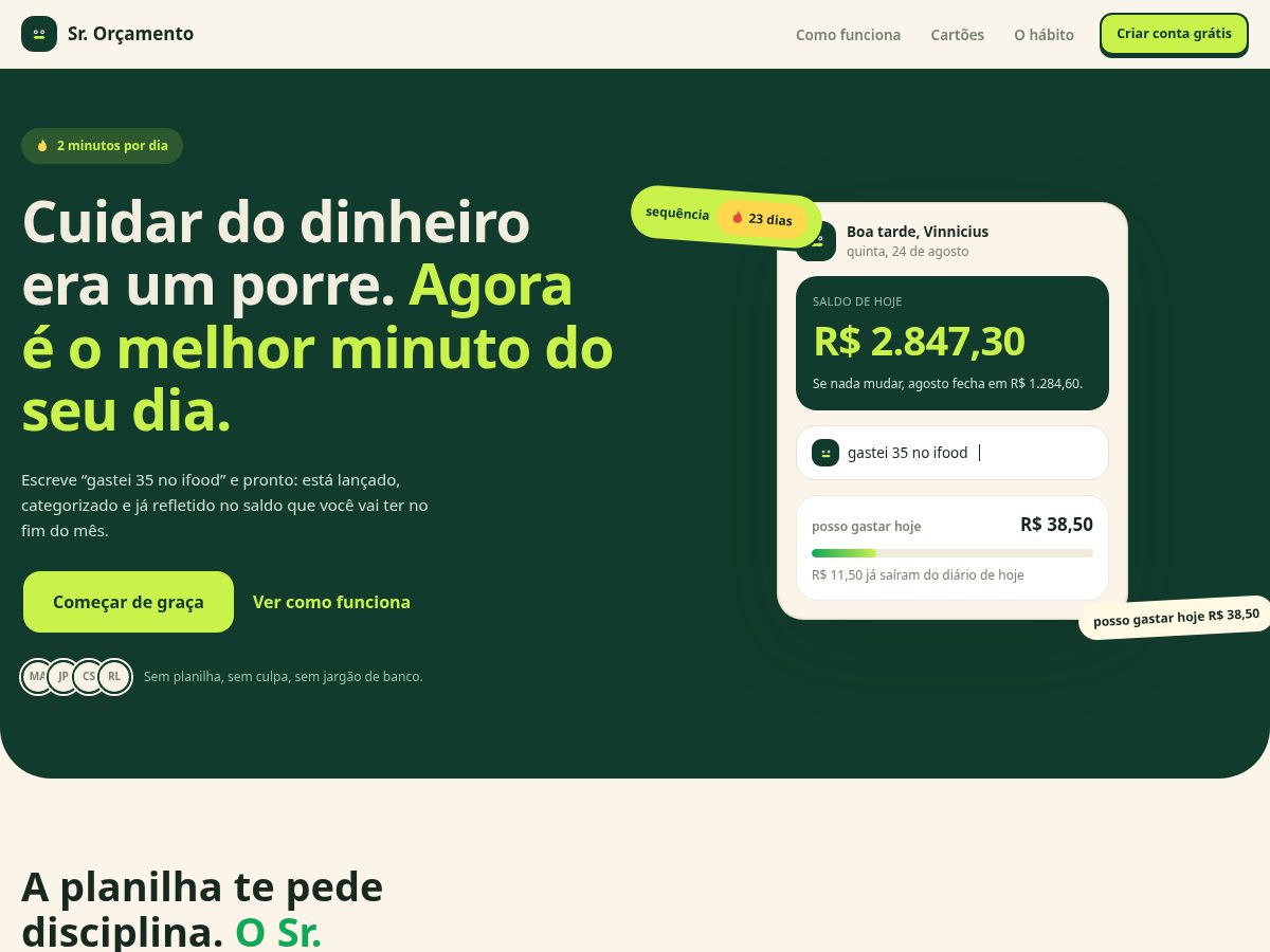 Landing-page snapshot of srorcamento.app