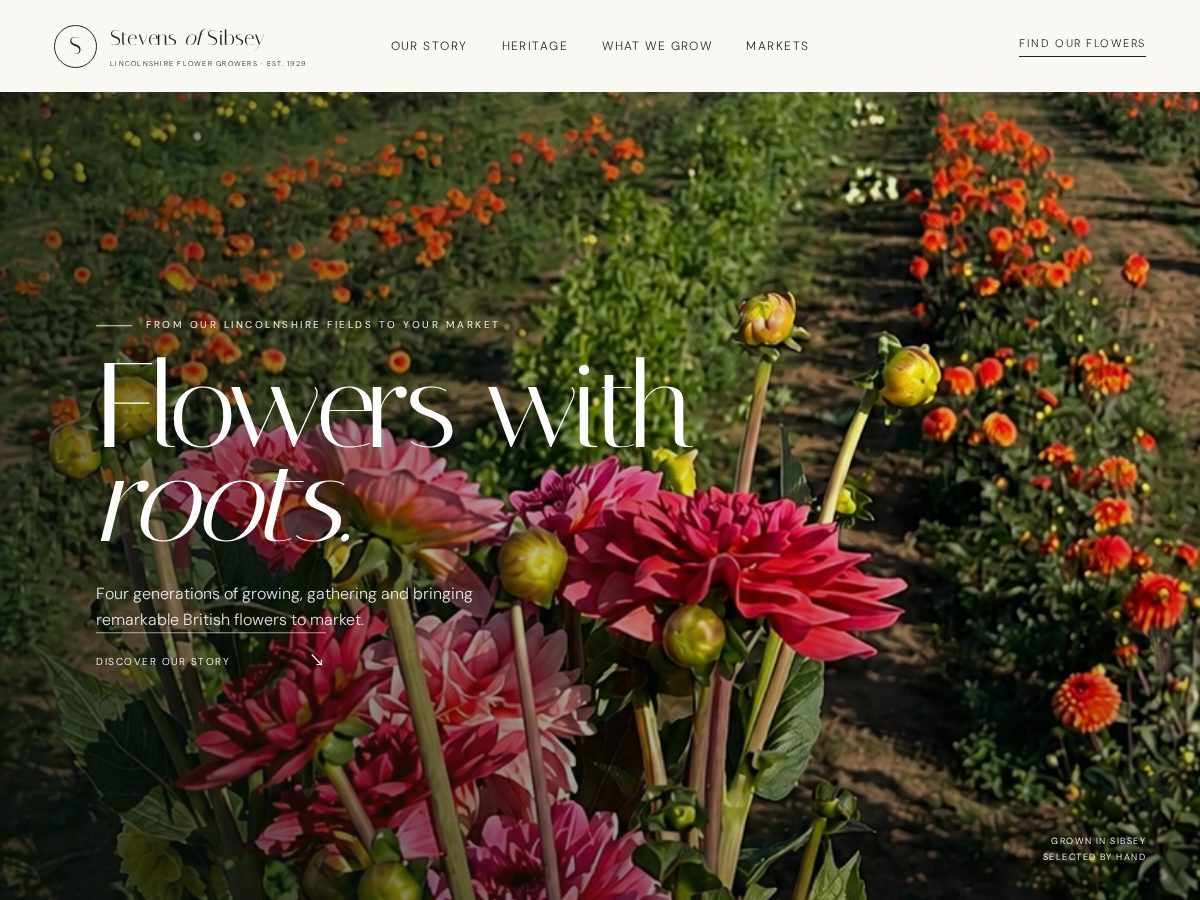 Landing-page snapshot of stevens-of-sibsey.com