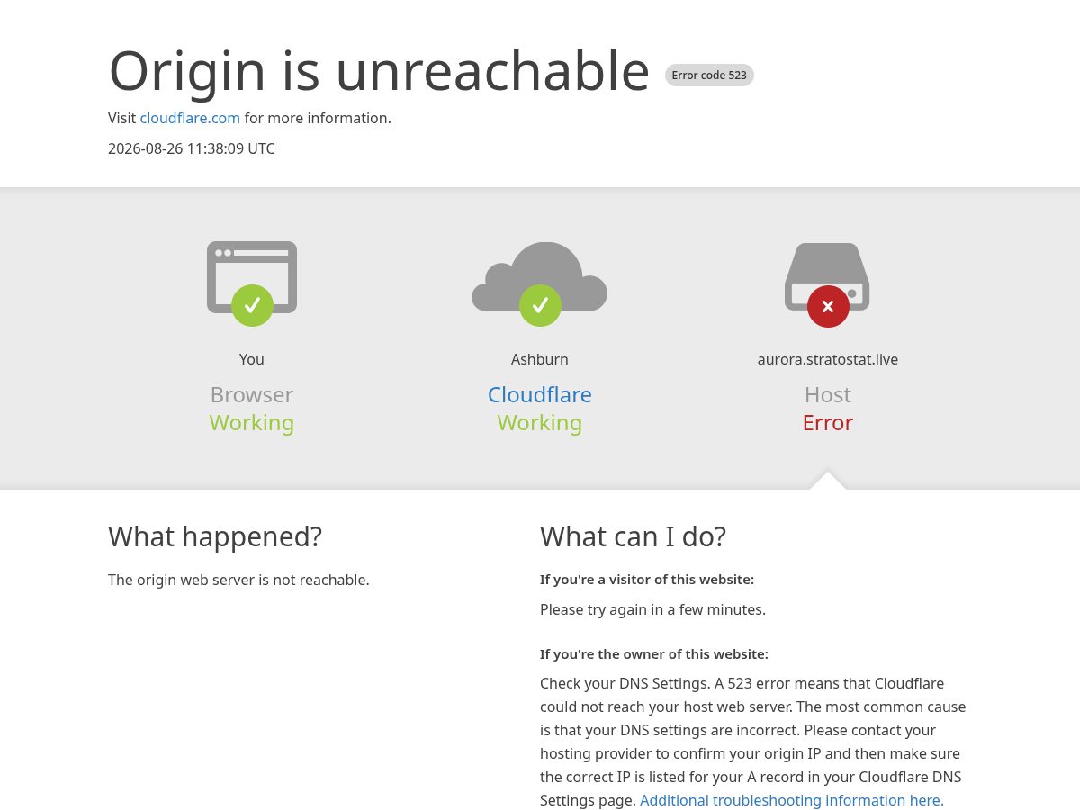 Landing-page snapshot of stratostat.live