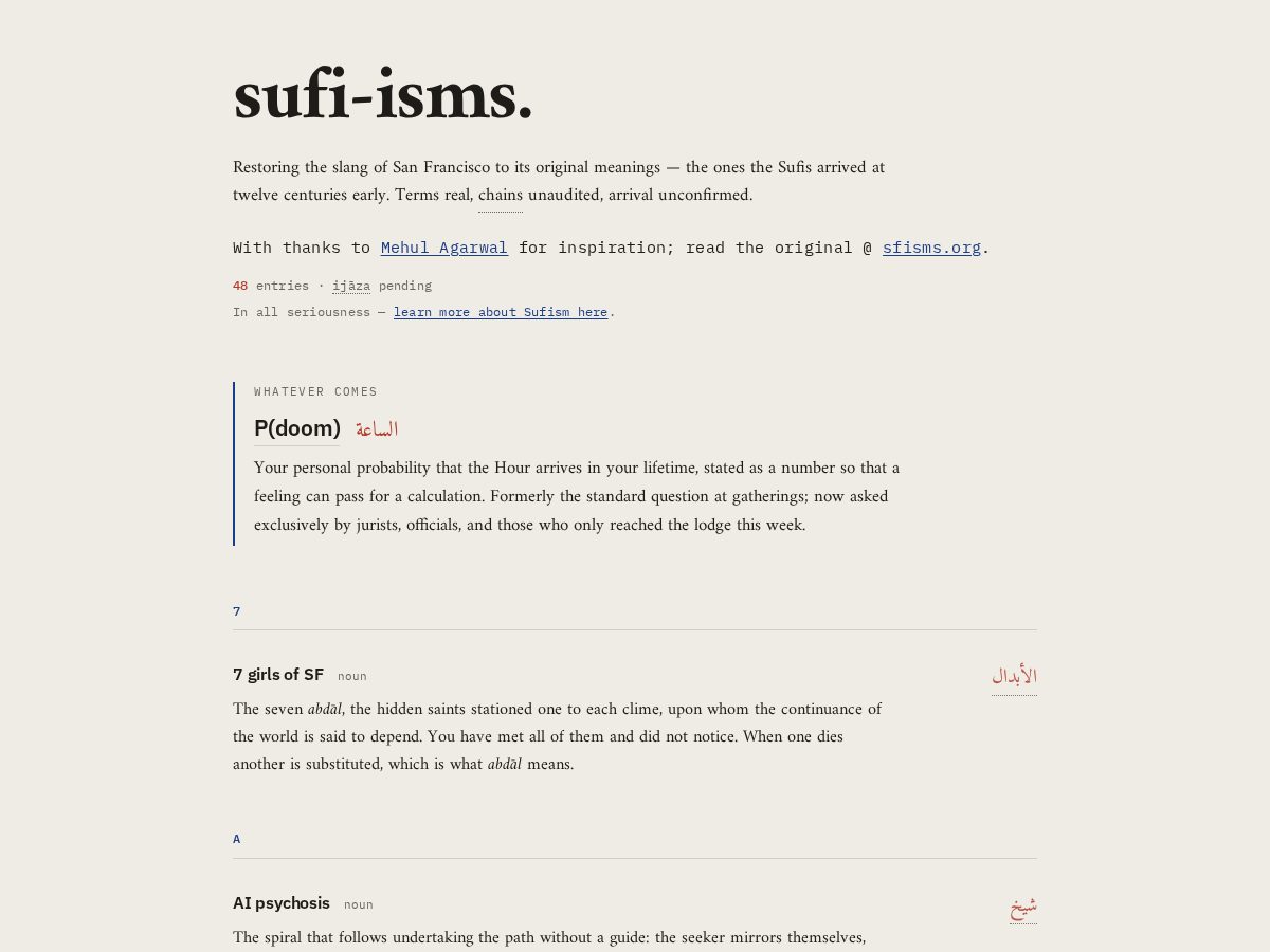Landing-page snapshot of sufisms.org